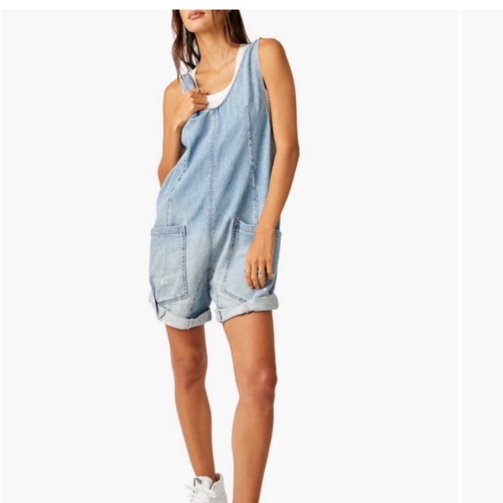 Free People Light Blue Denim Shorts